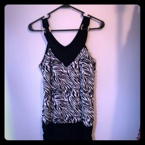 Zebra print dressy tank